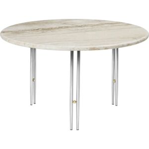 GUBI IOI Coffee Table Round Ø: 70 cm - Chrome/Brass Sphere/Rippled Beige