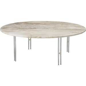GUBI IOI Coffee Table Round Ø: 100 cm - Chrome/Brass Sphere/Rippled Beige