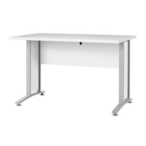 Prisme  skrivebord  hvid og sølvgrå stål.
