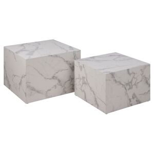 Dice sofabord marmor 2 stk. dekor hvid.