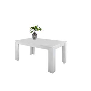 Maso spisebord 90x160/200 cm med udtræksplade i bordet hvid.