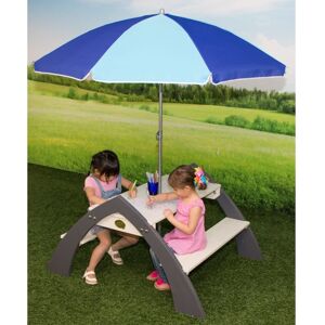 AXI picnicbord til børn med parasol Kylo XL hvid og grå