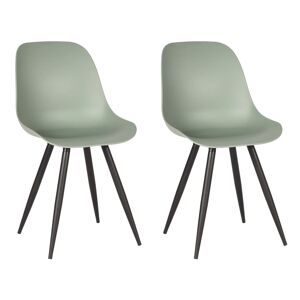 LABEL51 spisebordsstole 2 stk. Monza 46x54x88 cm grøn