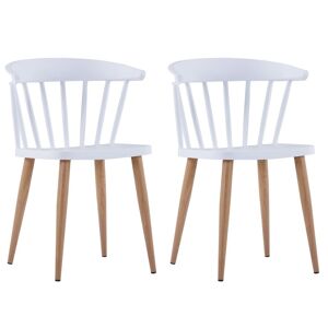 vidaXL spisebordsstole 2 stk. hvid plastik
