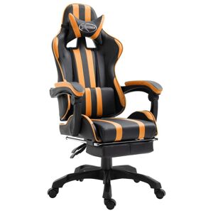 vidaXL gamingstol med fodstøtte kunstlæder orange
