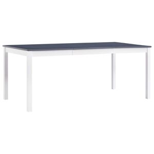 vidaXL spisebord 180 x 90 x 73 cm fyrretræ hvid og grå