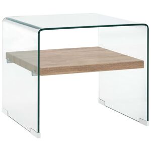 vidaXL sofabord 50 x 50 x 45 cm hærdet glas transparent
