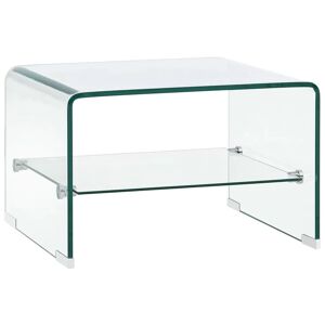 vidaXL sofabord 50 x 45 x 33 cm hærdet glas transparent