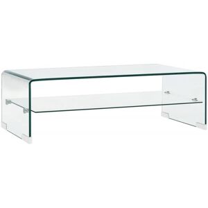 vidaXL sofabord 98 x 45 x 31 cm hærdet glas transparent