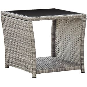 vidaXL sofabord 45x45x40 cm polyrattan og glas grå