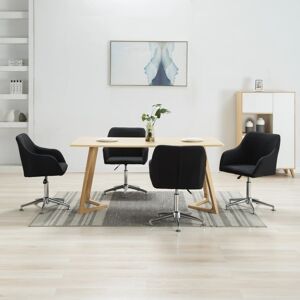 vidaXL drejelige spisebordsstole 4 stk. sort stof