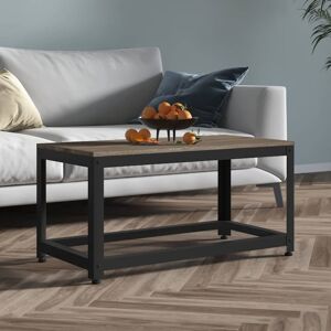 vidaXL sofabord 90x45x45 cm MDF og jern grå og sort
