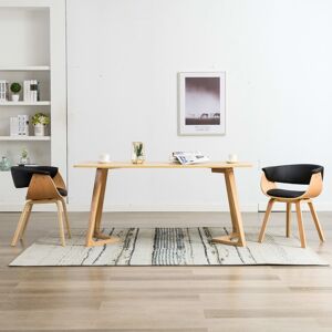 vidaXL spisebordsstol 2 stk.bøjet træ og  kunstlæder sort