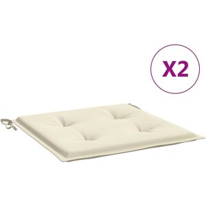 vidaXL hynder til havestol 2 stk. 50x50x3 cm oxfordstof cremefarvet