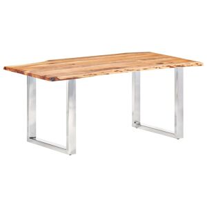 vidaXL spisebord med naturlig kant 200 cm 3,8 cm massivt akacietræ
