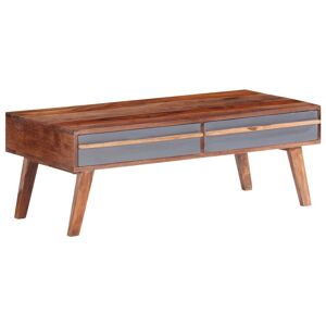 vidaXL sofabord 110x50x40 cm massivt sheeshamtræ grå