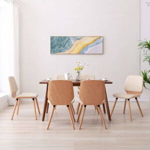 vidaXL spisebordsstole 6 stk. kunstlæder cremefarvet