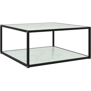 vidaXL sofabord 80x80x35 cm hærdet glas hvid