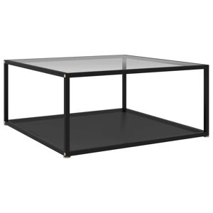 vidaXL 322896  Coffee Table Transparent and Black 80x80x35 cm Tempered Glass