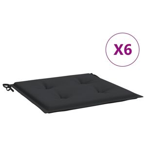 vidaXL hynder til havestol 6 stk. 40x40x3 cm oxfordstof sort