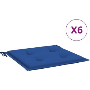 vidaXL hynder til havestol 6 stk. 40x40x3 cm oxfordstof kongeblå