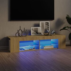 vidaXL tv-bord med LED-lys 135x39x30 cm sonoma-eg