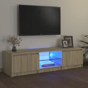 vidaXL tv-bord med LED-lys 140x40x35,5 cm sonoma-eg