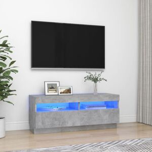 vidaXL tv-bord med LED-lys 100x35x40 cm betongrå