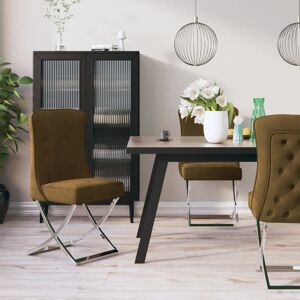 vidaXL spisebordsstole 2 stk. 53x52x98 cm fløjl brun