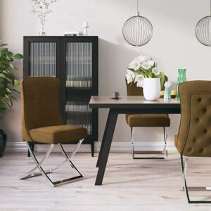 vidaXL spisebordsstole 4 stk. 53x52x98 cm fløjl rustfrit stål brun