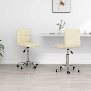 vidaXL drejelige spisebordsstole 2 stk. stof cremefarvet