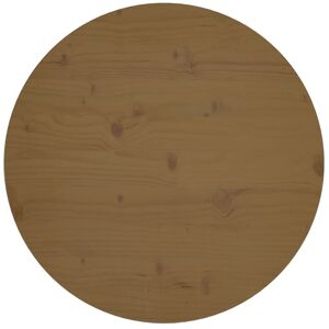 vidaXL bordplade brun Ø60x2,5 cm massivt fyrretræ