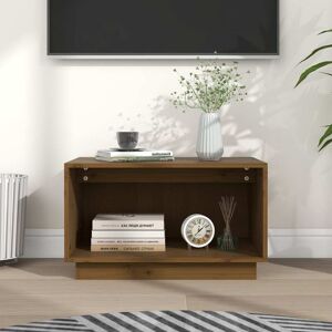 vidaXL tv-bord 60x35x35 cm massivt fyrretræ gyldenbrun