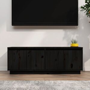 vidaXL tv-bord 110x34x40 cm massivt fyrretræ sort