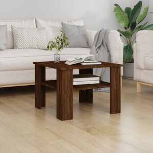 vidaXL sofabord 60x60x42 cm konstrueret træ brun egetræsfarve