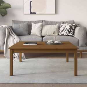 vidaXL sofabord 100x100x40 cm massivt fyrretræ gyldenbrun