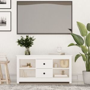 vidaXL tv-bord 103x36,5x52 cm massivt fyrretræ hvid