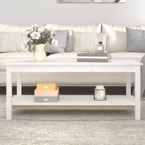 vidaXL sofabord 110x55x45 cm massivt fyrretræ hvid