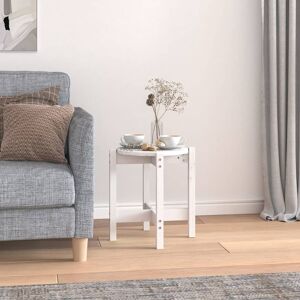 vidaXL sofabord Ø 42,5x45 cm massivt fyrretræ hvid