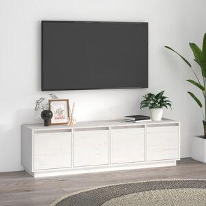 vidaXL tv-bord 156x37x45 cm massivt fyrretræ hvid