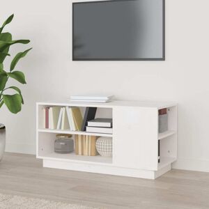 vidaXL tv-bord 80x35x40,5 cm massivt fyrretræ hvid