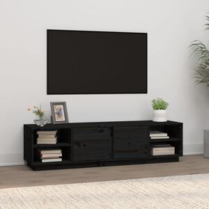 vidaXL tv-bord 156x40x40 cm massivt fyrretræ sort