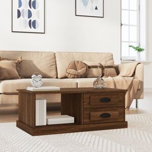 vidaXL sofabord 90x50x35 cm konstrueret træ brun egetræsfarve