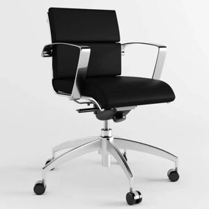 Italian furniture Origami CU konference stol med lav ryg, Betræk Sort 100% læder (176)