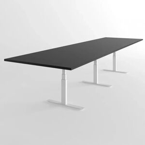 Direkt Interiör Hæve sænke konferencebord Modul, Størrelse 440 cm, Ben Hvid, Farve Sort
