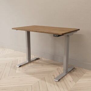 Direkt Interiör Hæve sænkebord - Professional, Størrelse 100x60 cm, Bordplade Valnød, Stativ Sølv