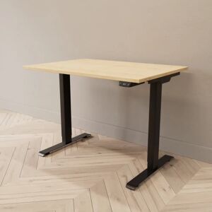 Direkt Interiör Hæve sænkebord - Professional, Størrelse 100x70 cm, Bordplade Birk, Stativ Sort