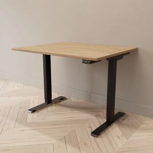 Direkt Interiör Hæve sænkebord - Professional, Størrelse 100x80 cm, Bordplade Eg, Stativ Sort