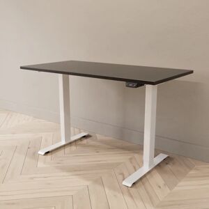 Direkt Interiör Hæve sænkebord - Professional, Størrelse 120x60 cm, Bordplade Sort, Stativ Hvid