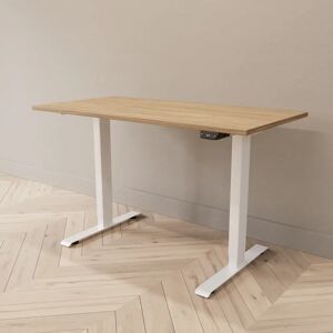 Direkt Interiör Hæve sænkebord - Professional, Størrelse 120x60 cm, Bordplade Eg, Stativ Hvid
